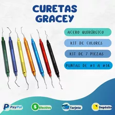 Juego De Curetas Dentales De Gracey Metálicas De Colores