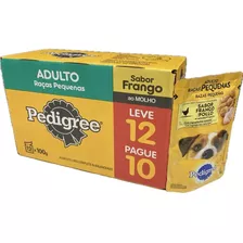 Caixa 12 Sachês Pedigree Adulto Frango Cães Raça Pequena