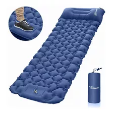 Colchón Inflable Nanwei Autoinflable Colchoneta De Dormir Color Azul Hasta 100kg De 75cm X 195cm X 8.5cm