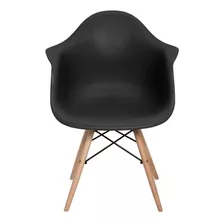 Cadeira De Jantar Elidy Charles Eames Eiffel Com Braço, Estrutura De Cor Preto, 1 Unidade