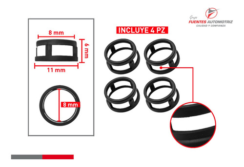 Kit Para Inyector Jecs Nissan Nx 4l 1.6 1991 A 1993 (4 Jgos) Foto 3