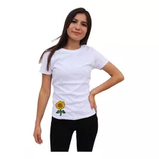 Blusa 100% Bordada Girasol Para Dama Modelo 04