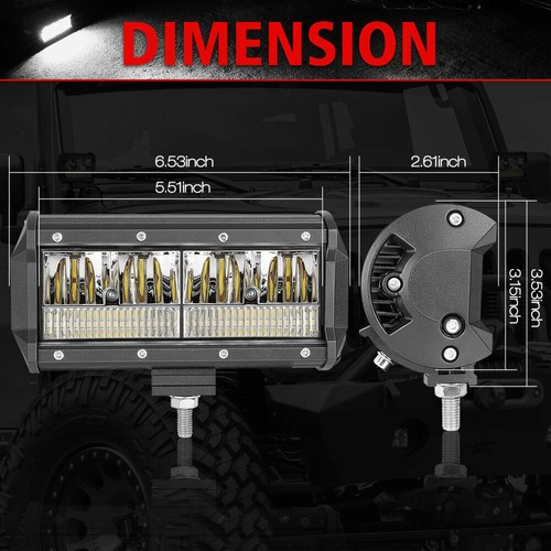 Faro Led Tipo Barra 7 Led 80w Auto Camioneta Jeep 4x4 Suv Foto 3