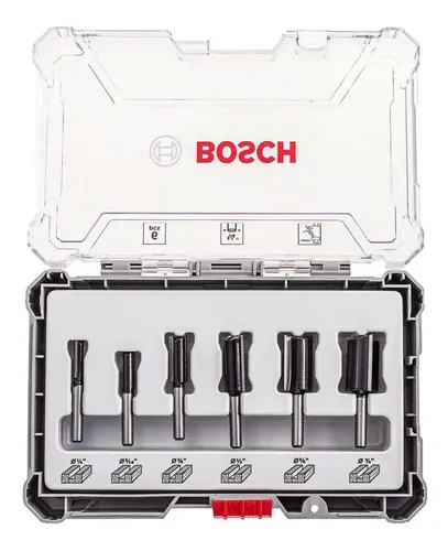Set 6 Fresas Bosch Para Router Fresadora Juego Vastago 1/4