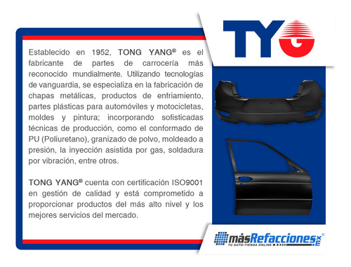 (1) Moldura Tapa Caja P/pintar Tong Yang Toyota Prius 16_18 Foto 3
