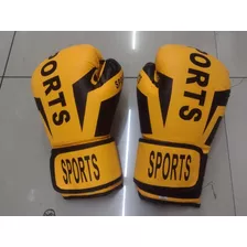 Guantes De Boxeo Sport 10oz En Amarillo Con Velcro