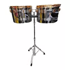 Timbales Para Banda Vaso Largo 14 Y 15 Pulgadas C/cencerro 