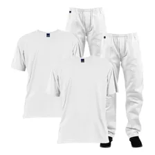 Kit 2 Uniforme Açougueiro - Calça Brim + Camiseta Malha Fria