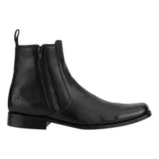 Botin Vestir Ajuste Con Cierre Schatz 6130 Negro Para Hombre