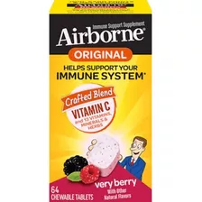 Airborne | Very Berry Immune | 64 Chewable Tablets | Berry