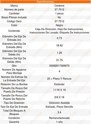 Caja Direccion Hidraulica Dodge D100 1978 Al 1979 Cardone Foto 4