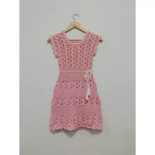  Vestido Niña - Rosa/colores - Verano-hecho A Mano. 