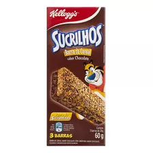 Barra De Cereal Kellogg's Sucrilhos Sabor Chocolate Cobertura Chocolate 20 G Pacote X 3