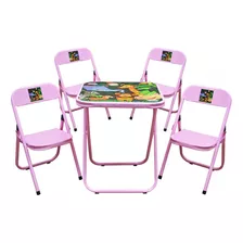 Conjunto De Mesa Educativa Infantil Didática Com 4 Cadeiras