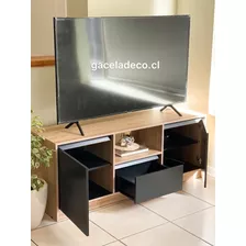 Rack Tv 140cm Negro Moderno