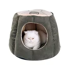 Cama Para Gatos Armarkat, Laurel Verde Y Beige