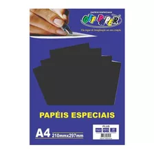 Papel Especial Color Plus 180g A4 20 Folhas Para Artesanato Cor Preto