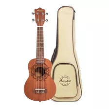 Ukelele Soprano Bamboo Diseño Kailua Con Funda Acolchada Color Marrón