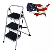 Escalera Plegable De 3 Peldaños Con Capacidad De 330 Lbs