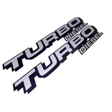 Emblema Adesivo Caçamba F250 Turbo Diesel Prata/preto Tdslpp