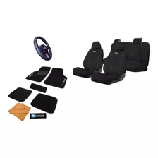 Kit Capa De Tecido Grosso + Tapete Carpete Automotivo 5 Peçs