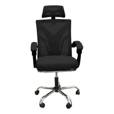 Silla De Escritorio Lumax Clyde Sin Apoyapiés Zgs-958-sa Gamer Ergonómica Negra Con Tapizado De Poliéster