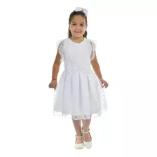 Vestido Infantil Tule Poá Várias Cores Luxo