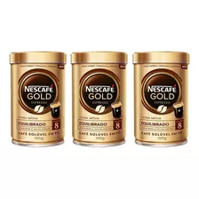 Café Solúvel Em Pó Intensidade 8 Nescafé Gold 3 Unidades De 100g