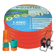 Mangueira De Jardim Aquaflex Laranja 70mts + Carrrinho