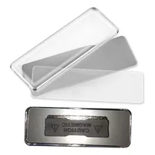 Gafete Magnético De Aluminio Reutilizable 80x27mm (30 Piezas