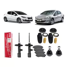 Par Amortecedor Dianteiro Kit Pivo Peugeot 308 408