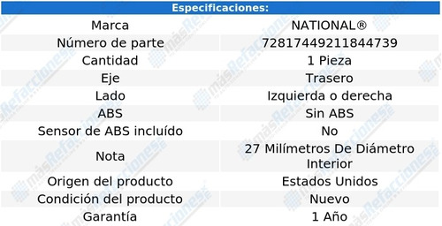 Maza Trasera Izquierda O Derecha Nx De 1991 A 1993 National Foto 4