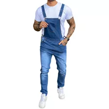 Macacão Jardineira Jeans Masculino Claro