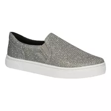 Tênis Slip On Casual Comfort Brilho Sapatênis Blogueira Moda