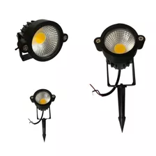 Kit 5 Holofote 7w Spot Led Espeto Jardim Luz Verde