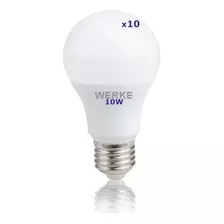 Lampara Led Blanca 10w Luz Fría Pack X 10 Unidades Werke