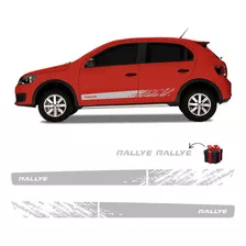 Kit Completo De Adesivo Faixa Lateral Gol Rallye G6 Prata