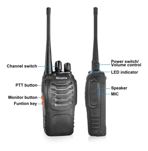 Nicama Uhf Walkie Talkie Radio De Dos Vas 10 Sets Foto 4