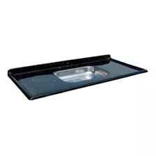 Pia Mármore Sintético 150x55cm Com Cuba Inox Preto A J Rorat