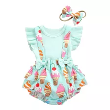 Conjunto Infantil Vestido Macacão Saia Para Bebês