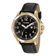 Relogio Mondaine Masc Dourado Couro Data 99412gpmvdh2 Grande