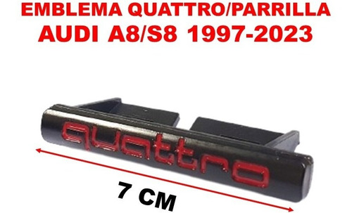 Par De Emblemas Audi Quattro Audi A8/s8 1997-2023 Negro/rojo Foto 5