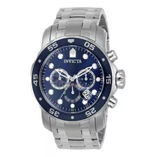 Reloj Hombre Invicta Plateado De Acero Inoxidable - Azul