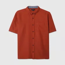 Camisa Hombre Patprimo M/c Terracota Algodón 44012936-3656