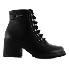 Bota Feminina Couro Cano Curto Coturno Original Comfortflex