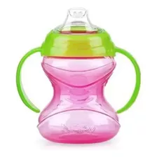 Copo Bebe C/ Alça Bico De Silicone 240ml Nuby Transição 4+m