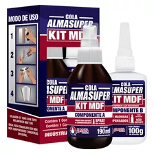 Cola Almata Almasuper Kit Mdf Ativador + Adesivo Cor Branco