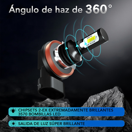 Fwefww H8 H9 H11- Bombilla Led Antiniebla Para Fiat Peugeot Foto 6