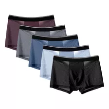 5 Cuecas Boxer Respiráveis Masculinas De Fibra De Bambu