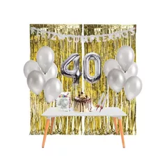 Kit Cumpleaños En Casa - Decoración Cumple Virtual - 40 Años